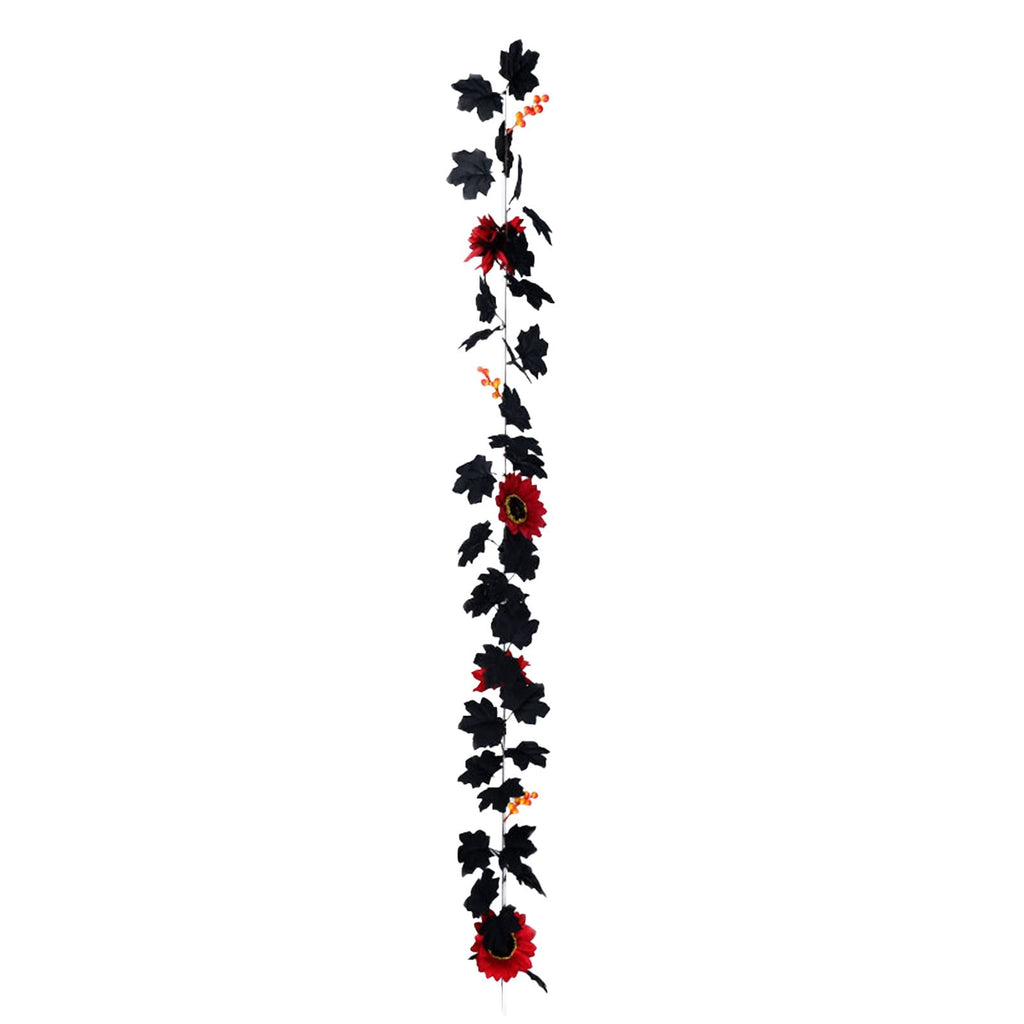 WKSCLPAI Halloween Maple Leaf Garland, Fall Vine Wreaths for Autumn Festivities Decor,Seasonal Garlands for Home,Halloween & Fall Decorations