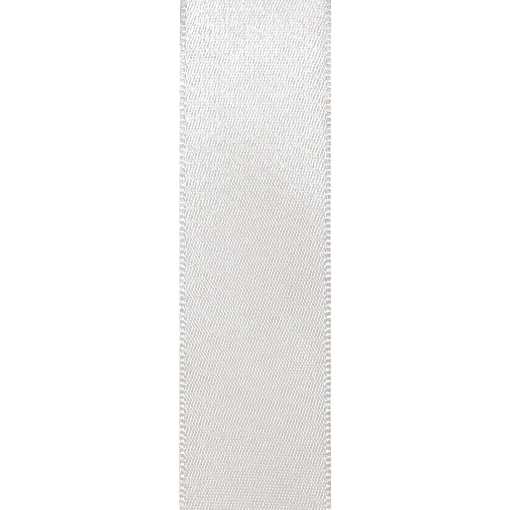 White Single Faced Satin Ribbon, 7/8" x 100 Yards by Gwen Studios