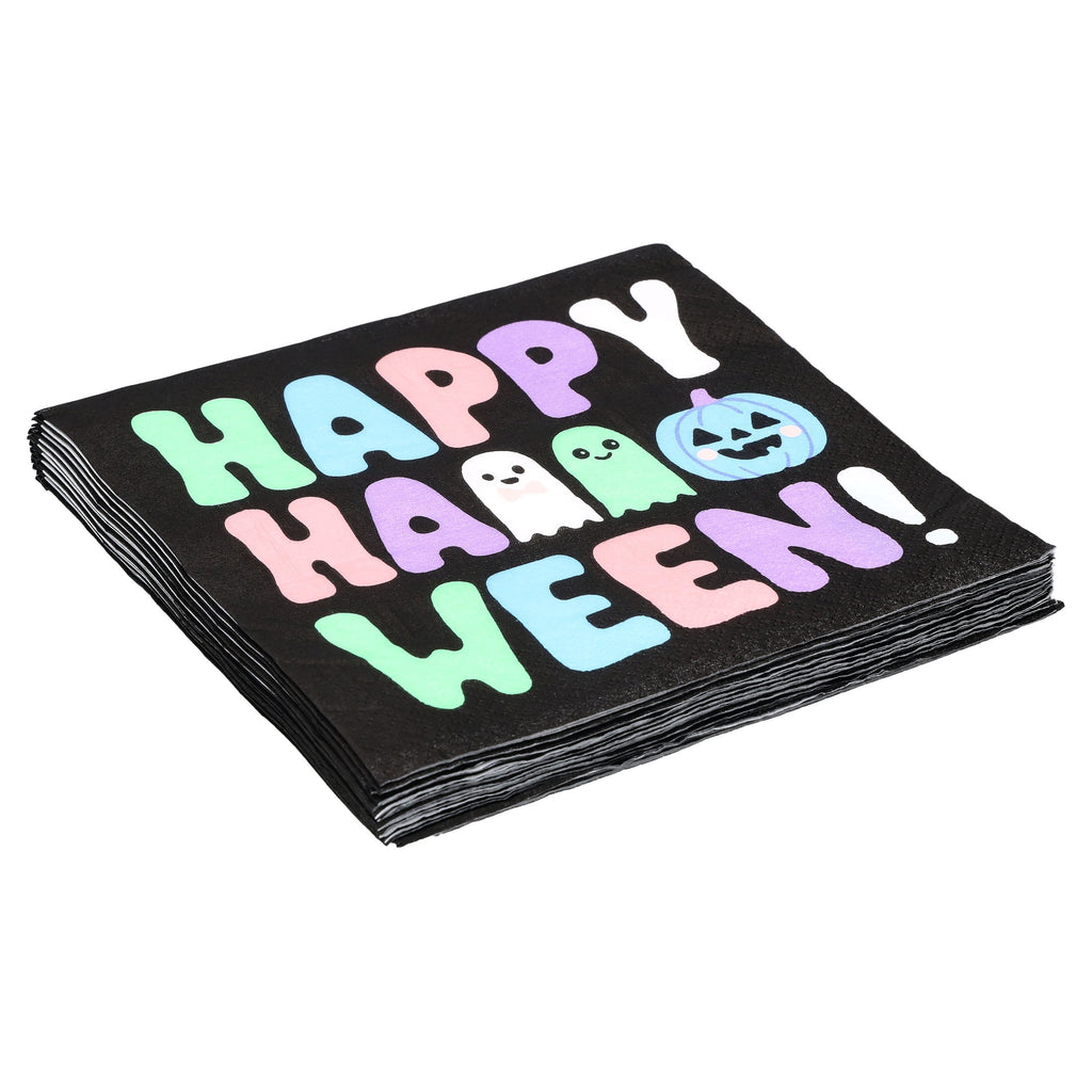 Happy Halloween Disposable Paper Napkins, Multicolor, 6.5" x 6.5", 16 Count, Halloween by Way To Celebrate