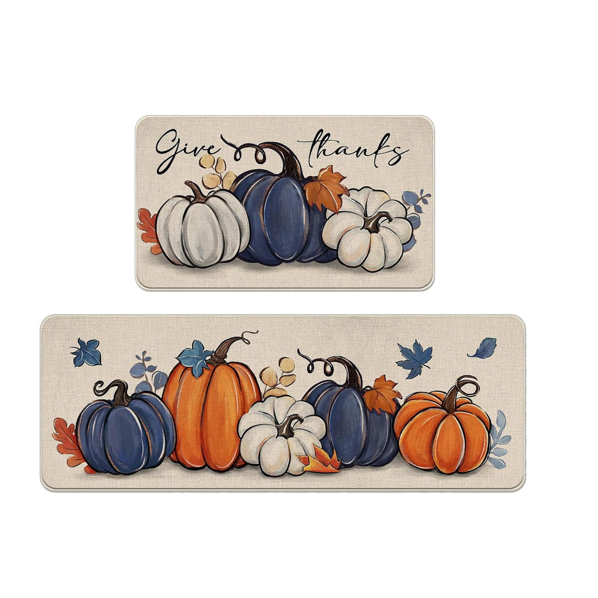 Stijggn Halloween Kitchen Mats for Floor Halloween Rugs Halloween Thanksgiving Decorations Doormat, Welcome Mats for Front Door,Spooky Outdoor Mats for Home Decor Holiday Decorative