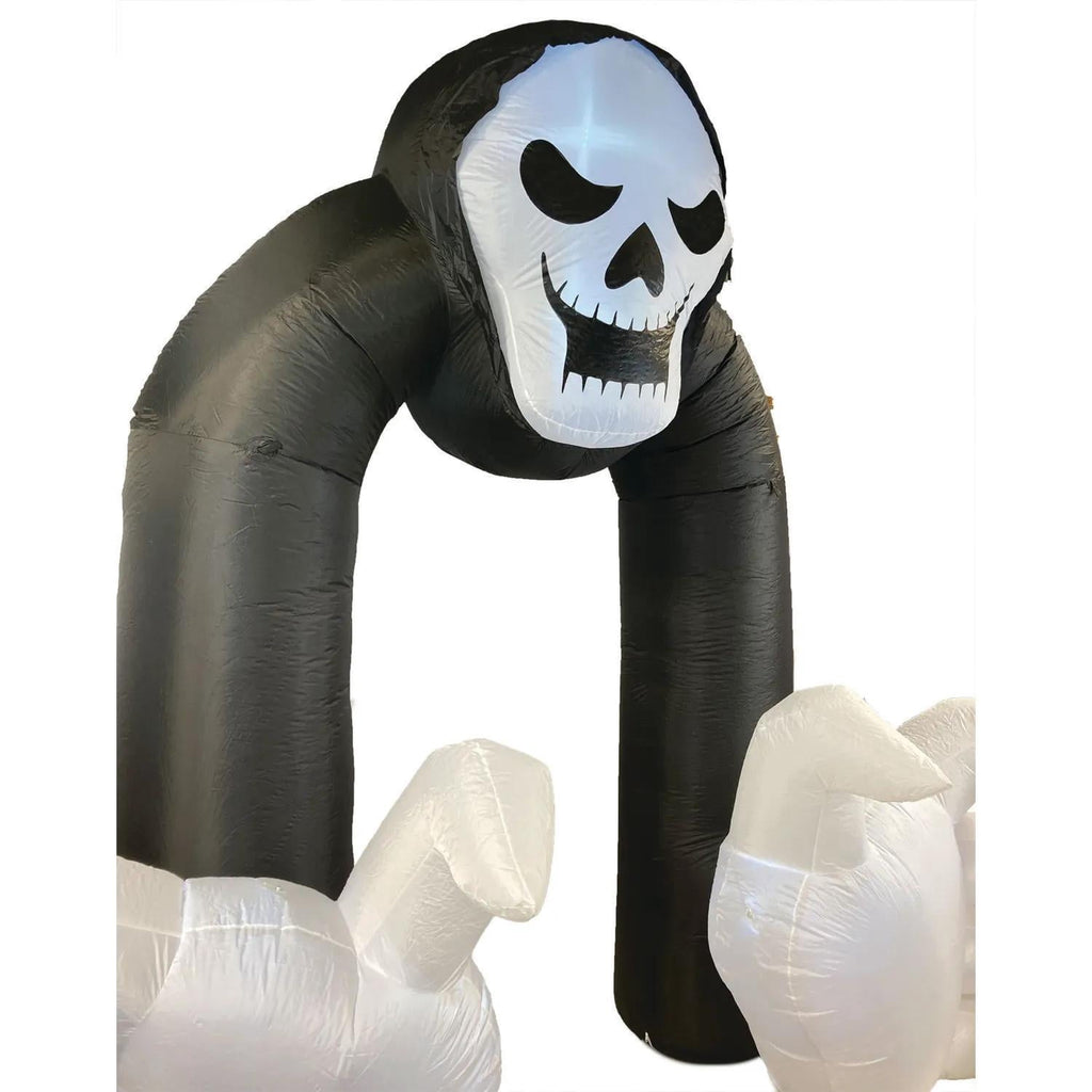 A Holiday Company Inflatable Reaper Archway LED Lighted Yard Halloween Decoration - 13 ft