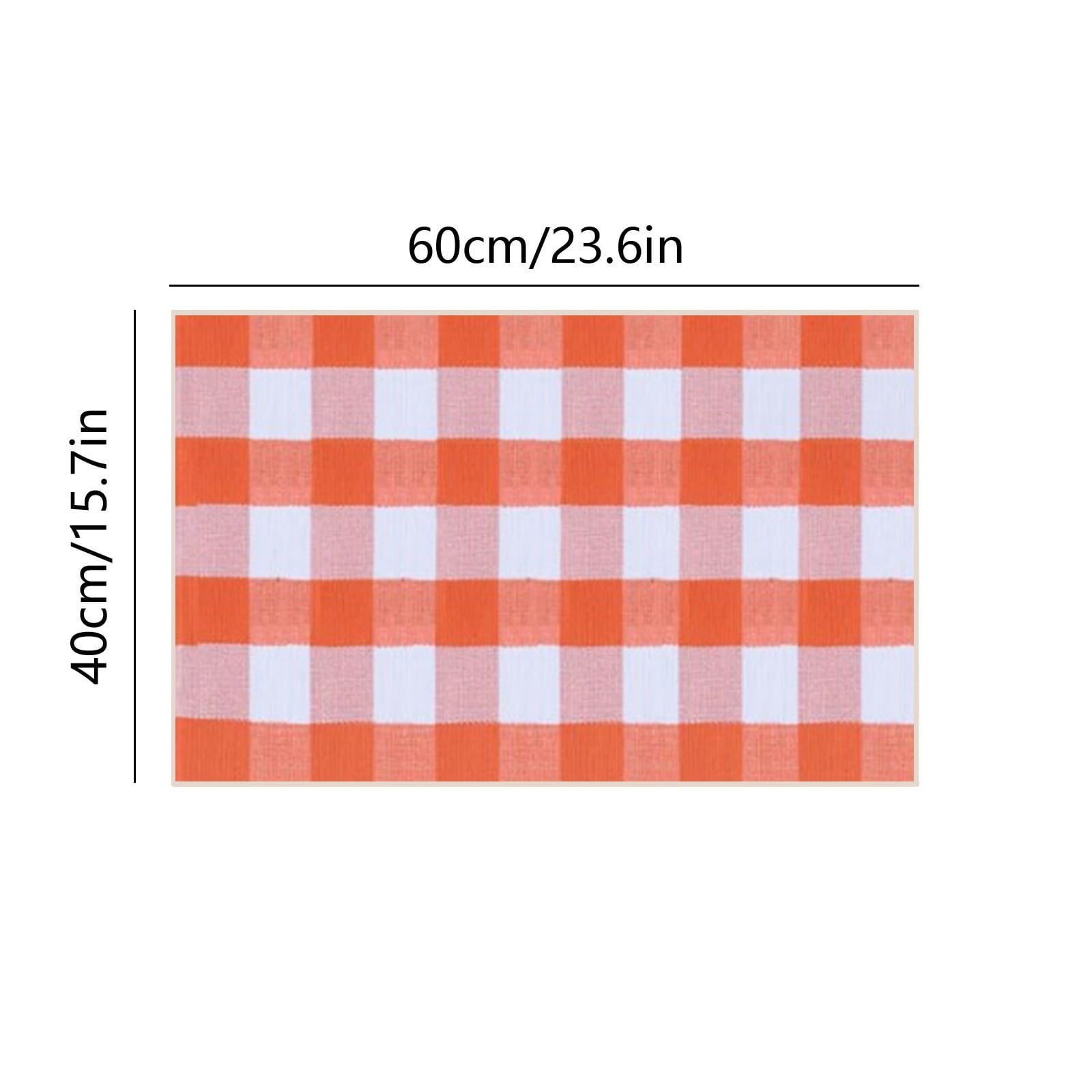 Fall Plaid Mat, 16*24" Autumn Front Door Decor Mat, Cotton Washable Hand-Woven Door Mat for Layered Doormat, Autumn Halloween Thanksgiving Carpet for Porch, Entryway