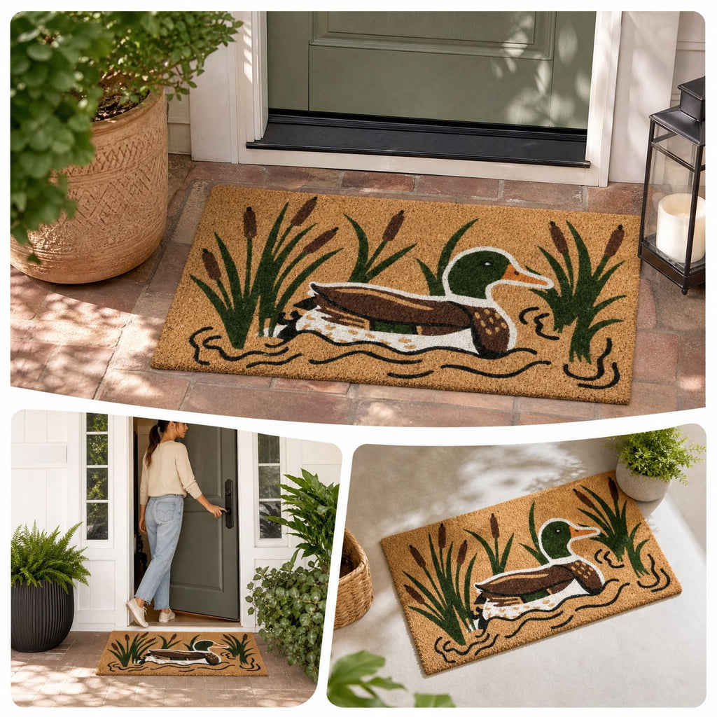 Clearance Halloween Multicolor Scallop Boo Outdoor Coir Doormat, 48" x 30" Large Halloween Bath Rug, Halloween Decoration Outdoor Indoor, Gift for Women Men
