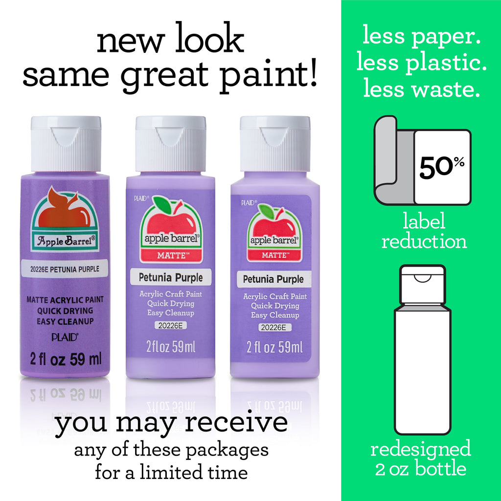 Apple Barrel Acrylic Craft Paint, Matte Finish, Snow White, 2 fl oz