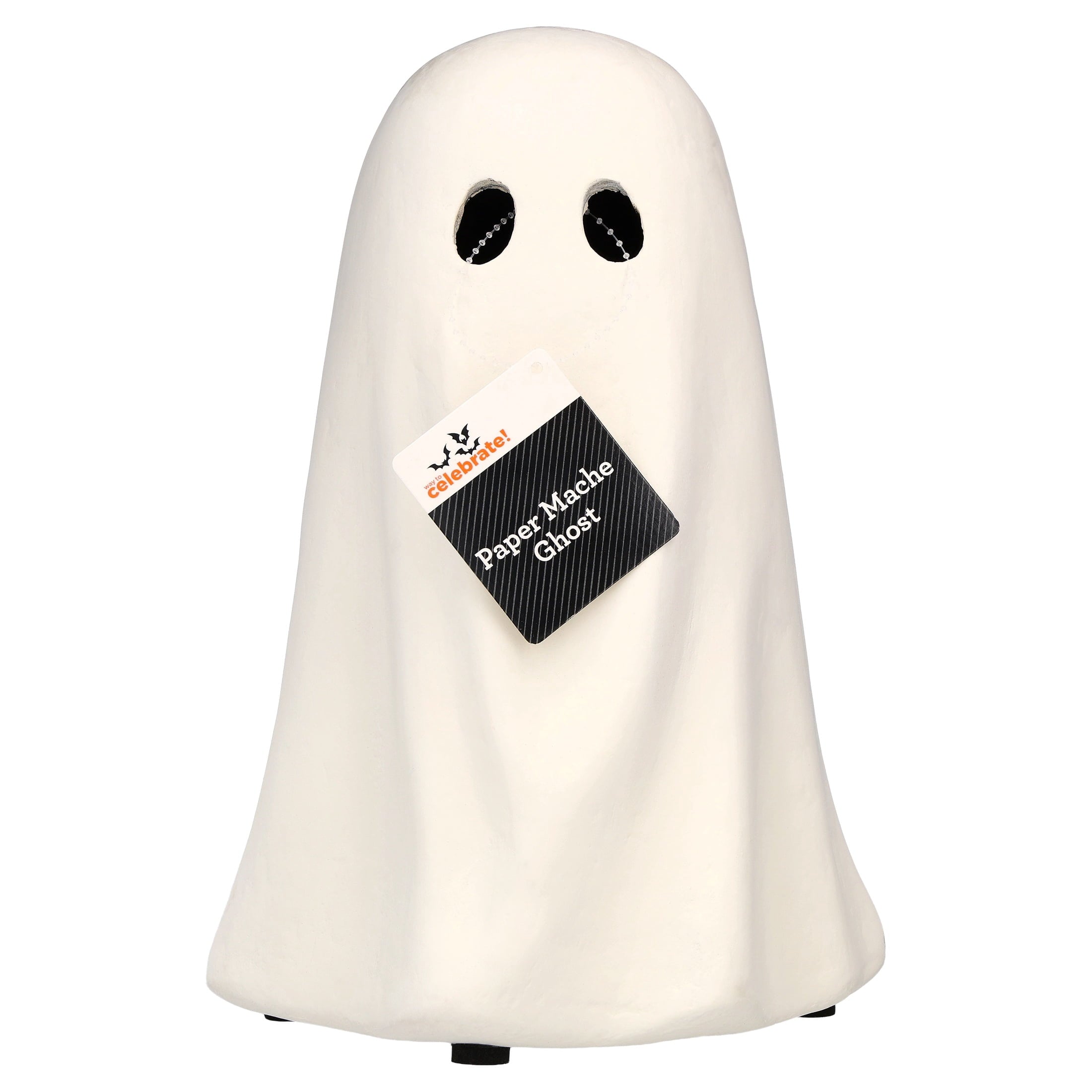 Paper Mache Ghost Decoration, Black, 11", Halloween by Way To Celebrate