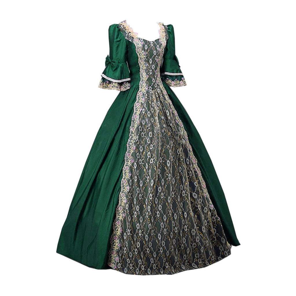 UPPADA Plus Size Victorian Dress for Women Lace Up Flare Sleeve Ball Gown with Corset Evening Party Maxi Gowns Vintage Cocktail Dress Wedding Dresses Early