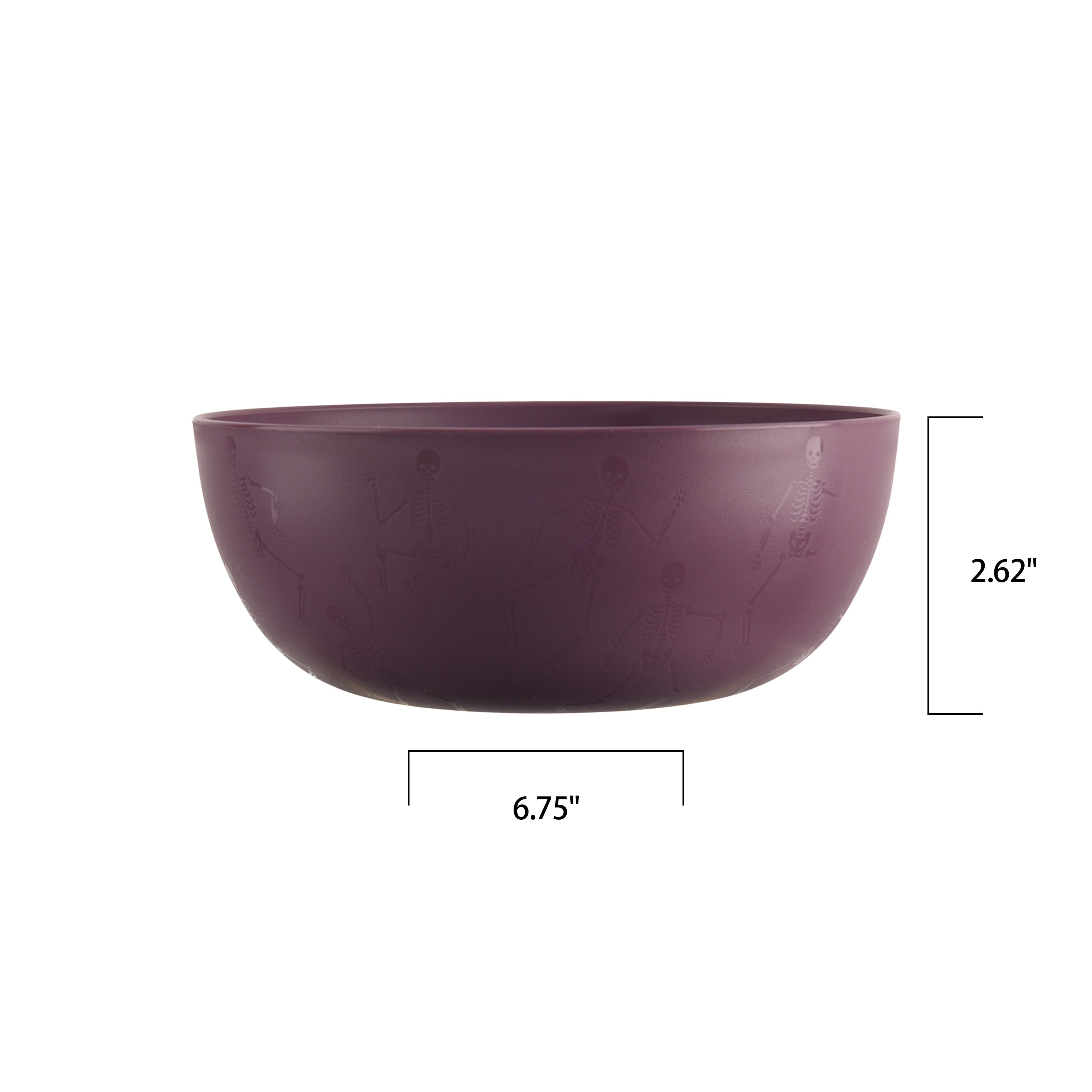 Mainstays 38 Ounce Round Plastic Etched Bats Bowl, Black