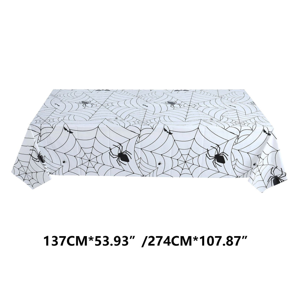 RnemiTe-amo Halloween Spiderweb Tablecloth Rectangular Plastic Spider Web Table Cloth Halloween Decoration Tablecloth Length Halloween Tablecloth Halloween Theme Party Decoration Tablecloth