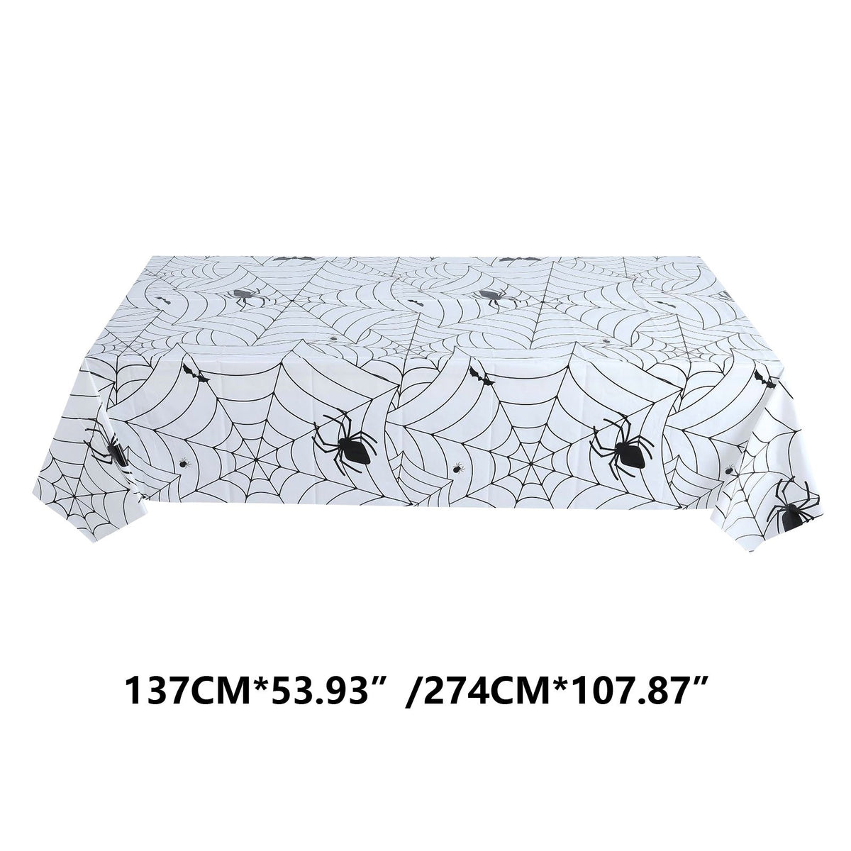 RnemiTe-amo Halloween Spiderweb Tablecloth Rectangular Plastic Spider Web Table Cloth Halloween Decoration Tablecloth Length Halloween Tablecloth Halloween Theme Party Decoration Tablecloth
