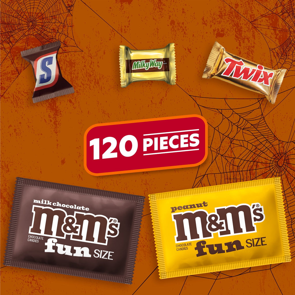 M&M's, Snickers, Twix & Milky Way Chocolate Halloween Candy Variety Pack - 200 Ct Bulk Bag
