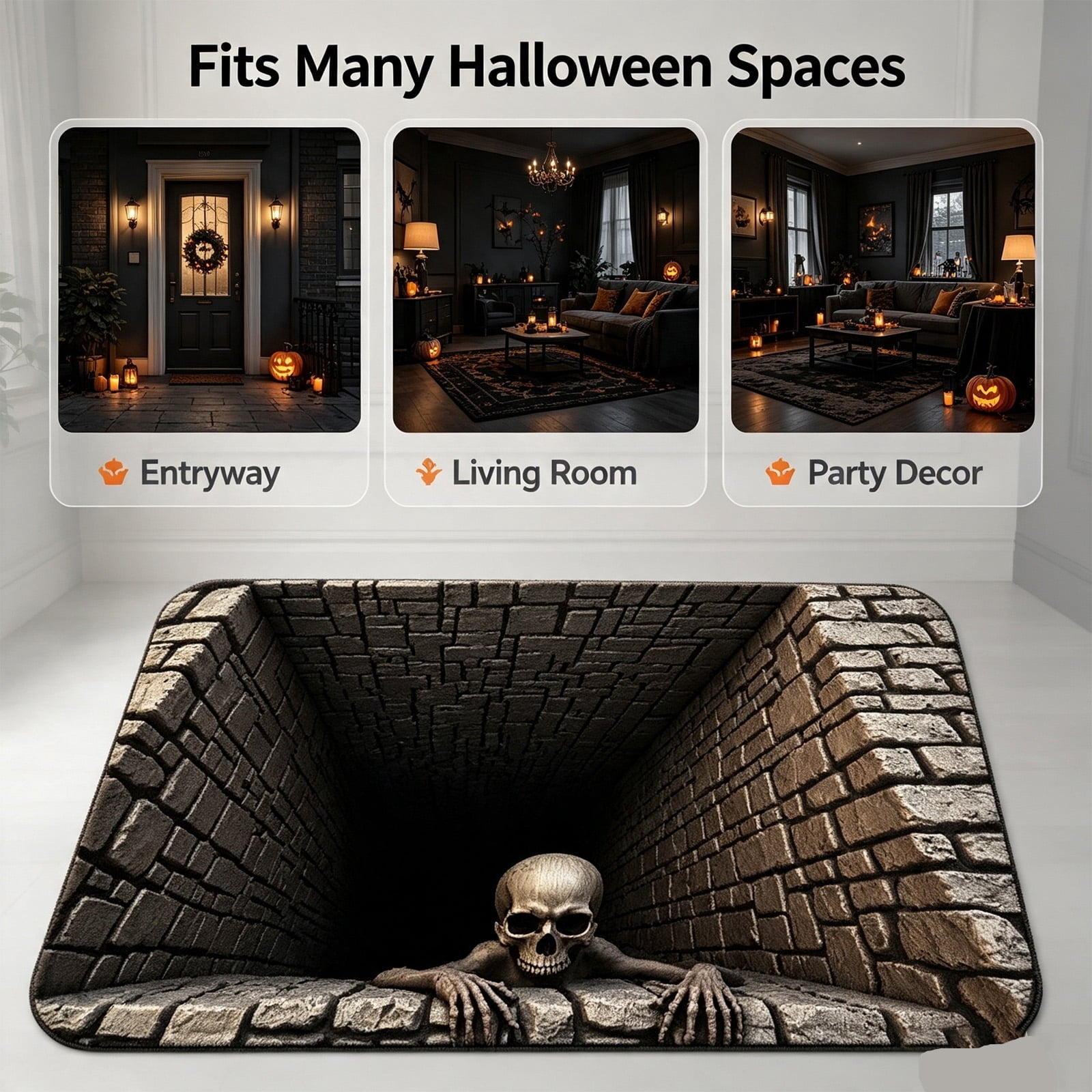 2026 New 3D Hole Rug, Rugs That Look like a Hole, Trap Optical Illusion Bottomless Non-slip Doormat for Door Entrance, Bathroom, Stairs, Playroom, Living Room, Or Area Decoration