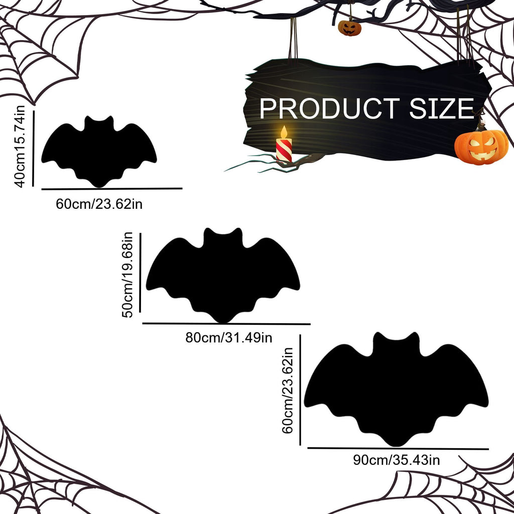BinKFF Halloween Bats Welcome Door Mat,Black Bat Doormat for Outside Entrance Home Decor,Non-Slip Carpet Rugs with Felt Entryway Mat for Patio Indoor Front, 5 Sizes