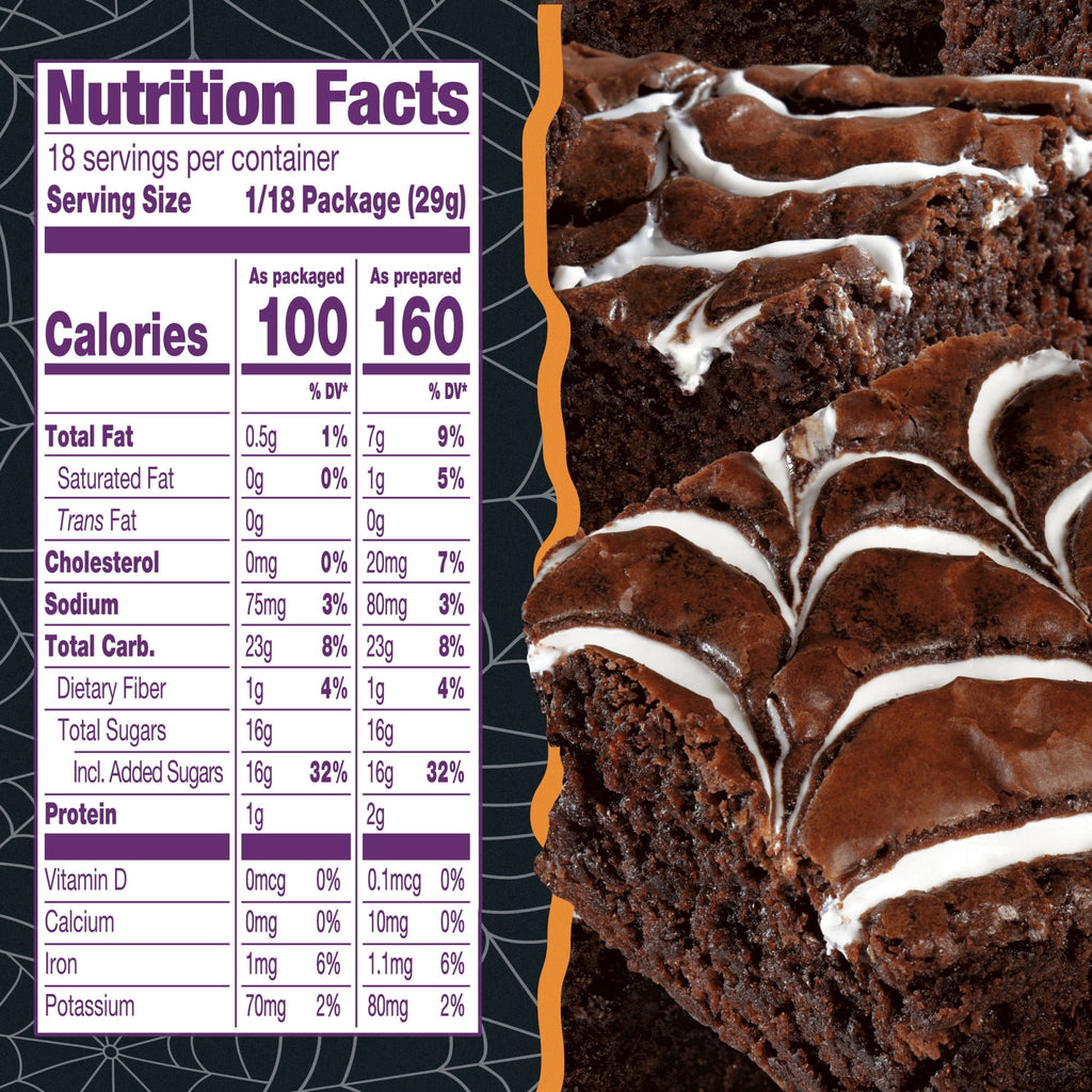 Pillsbury Funfetti Spiderweb Swirl Fudge Brownie Mix, 18.4 oz Box