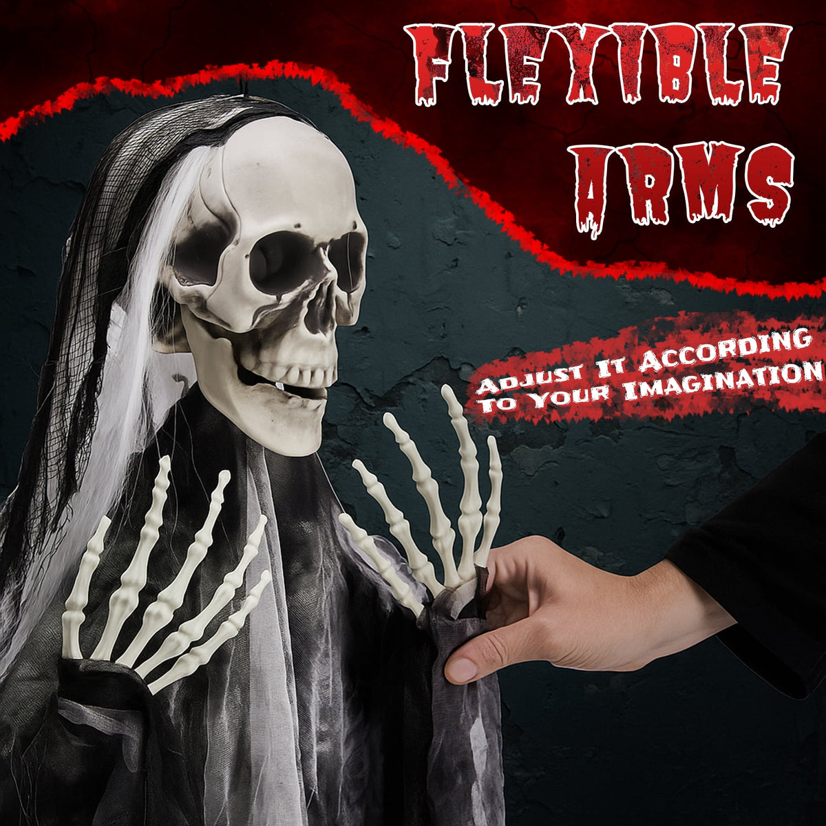 Ktaxon 4ft Hanging Ghost Animated Halloween Decoration 3pcs Creepy Skeleton Set