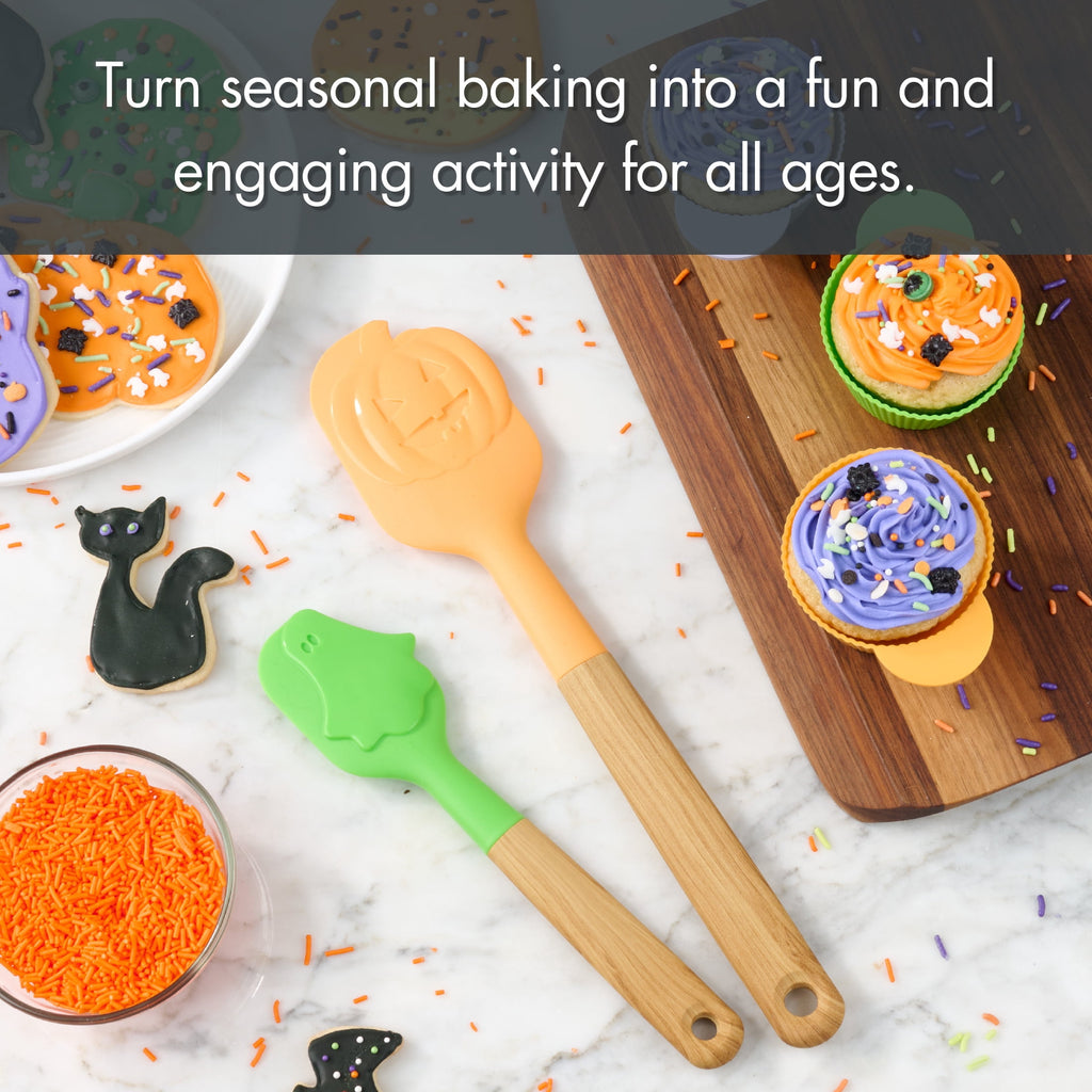 Way To Celebrate 2-Piece Halloween Spatula Set, Orange, Green