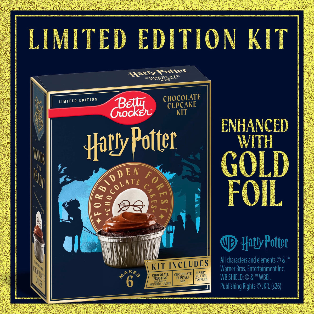 Betty Crocker Harry Potter Forbidden Forest Chocolate Cupcake Kit, 6 Count, 13.3 oz