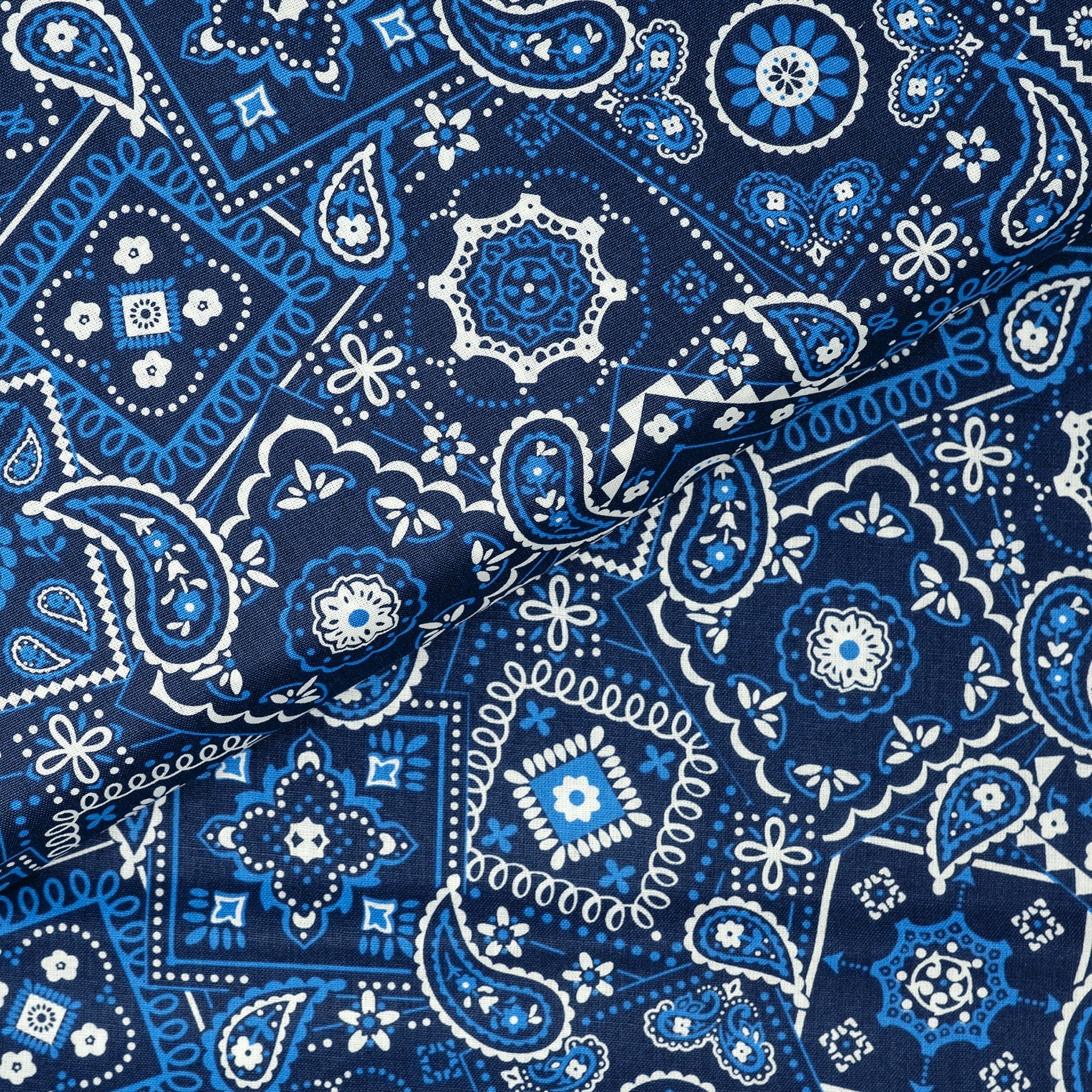 (2 pack) Waverly Inspirations Sewing & Craft Fabric, Bandana Ink Lapis, 1 Yard Precut, 100% Cotton, 44 in Wide, for Quilting & Sewing