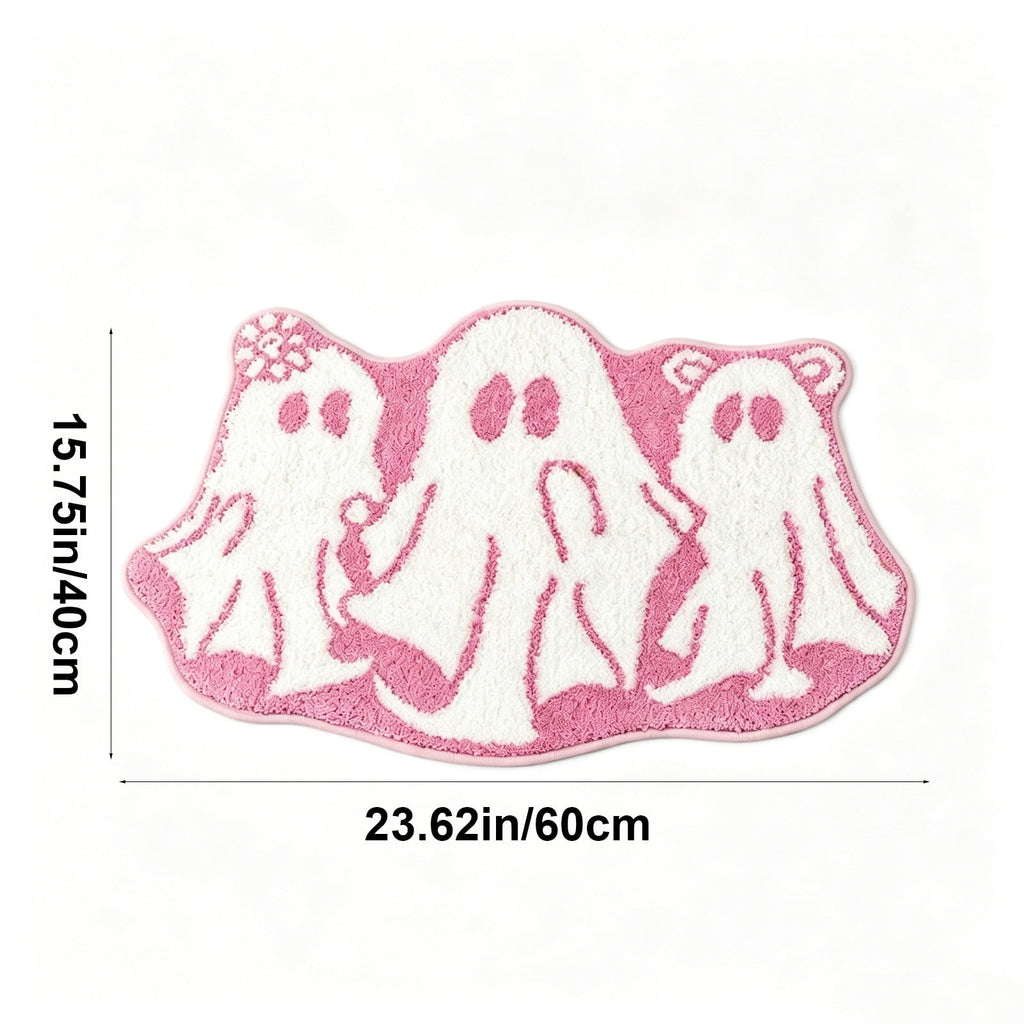 WWC Halloween Door Mat, 32x20 inch Halloween Decor Thick Non Slip Ghost doormat, Entryway Rug for Fall Party Indoor Outdoor Front Porch