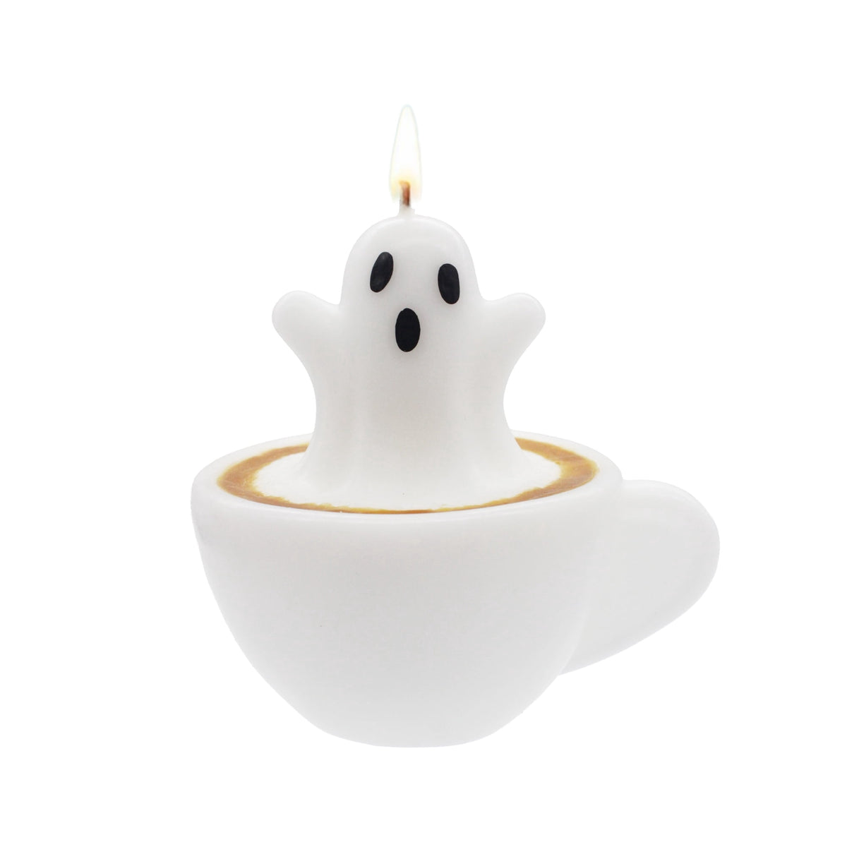 Ghost in Coffee Cup Candle, White, 4", Halloween by Way To Celebrate
