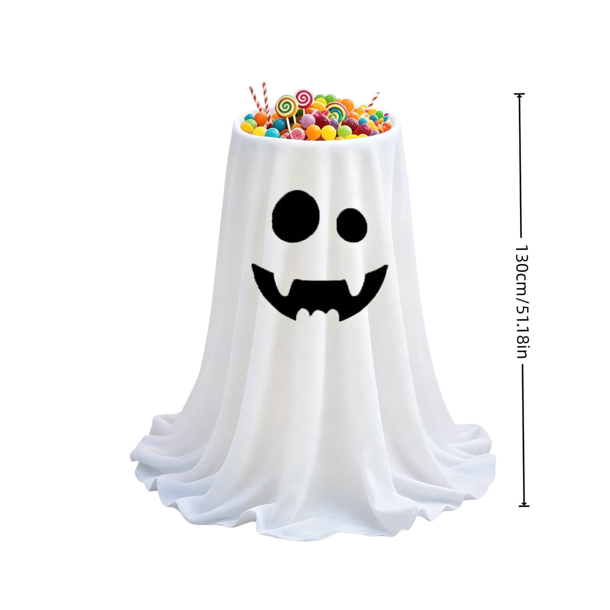 Gallickan Remote Control LED Ghost Candy Bowl with Stand, Light Up Animated Trick or Treat Container, Spooky Halloween Party Decor for Front Porch