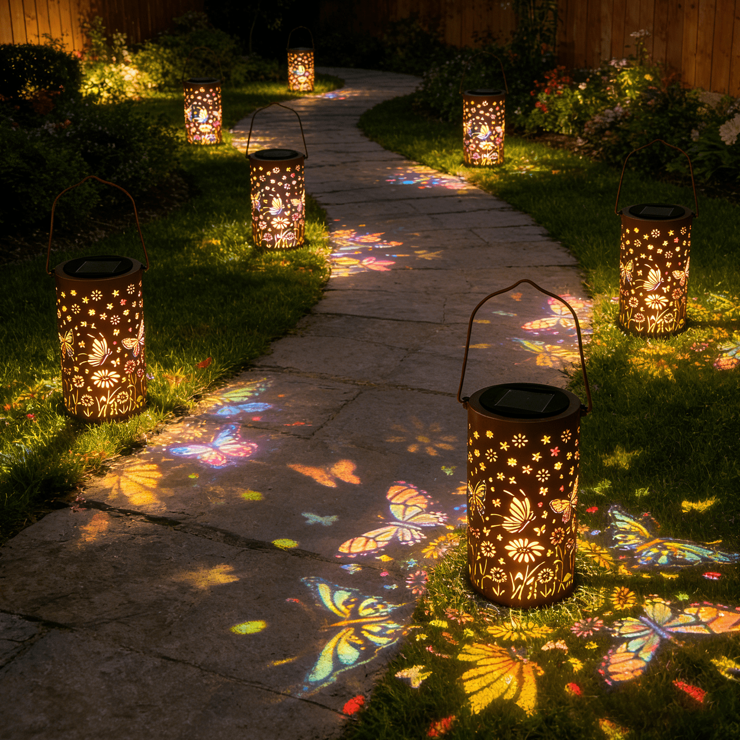 Colorful Solar Lanterns IP65 Outdoor Waterproof, Mother's Day Gifts for Women Mom Grandma - LED Colorful Sunflower Solar Lights Metal Hanging Lantern for Patio Yard Porch