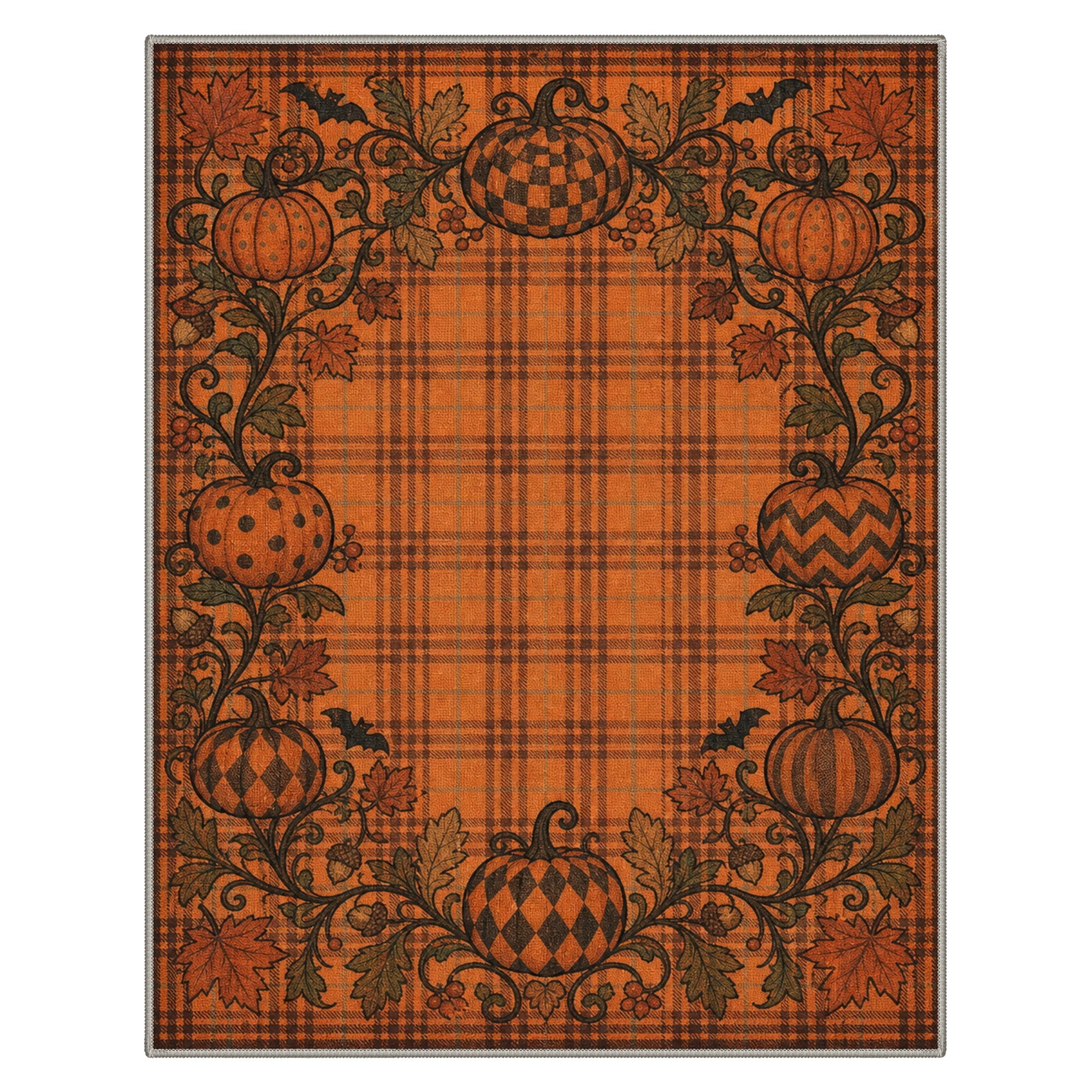 GENIMO 2'x3' Halloween Doormat, Washable Non Slip Soft Vintage Witch Outdoor Door Mat for Front Door Covered Porch Patio Entryway, Burnt Amber
