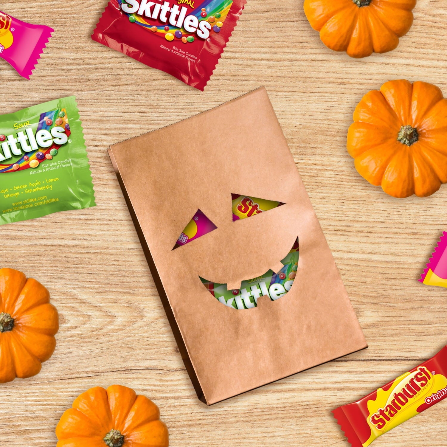 Skittles, Skittles Sours, Starburst, and Starburst FaveREDS Halloween Candy - 50 Ct Bulk Bag