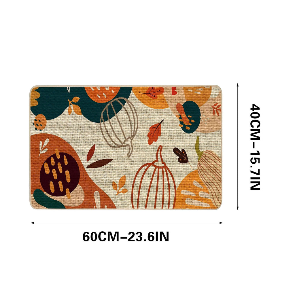 JOGZMZ Halloween Floor Mat Home Entrance Thanksgiving Pumpkin Thick Foot Mat Crystal Velvet Floor Mat 16×24 in