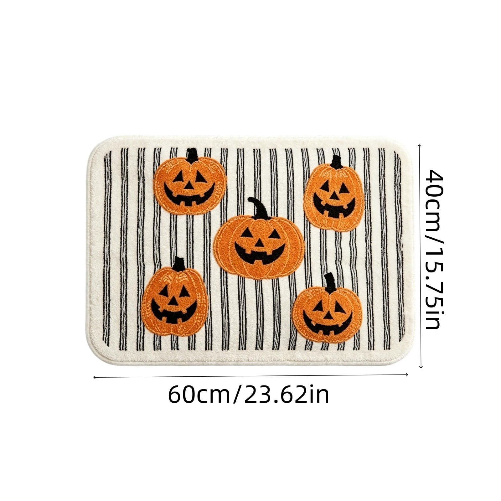 PYURTEP Halloween Door Mat Pumpkin Bat Pattern Entryway Doormats Non-Slip Indoor Outdoor Welcome Mat for Halloween Decor