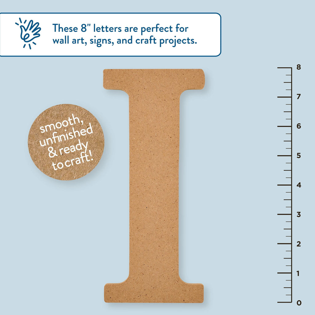 Hello Hobby Surfaces Unfinished Wood MDF Letter A, 8 in