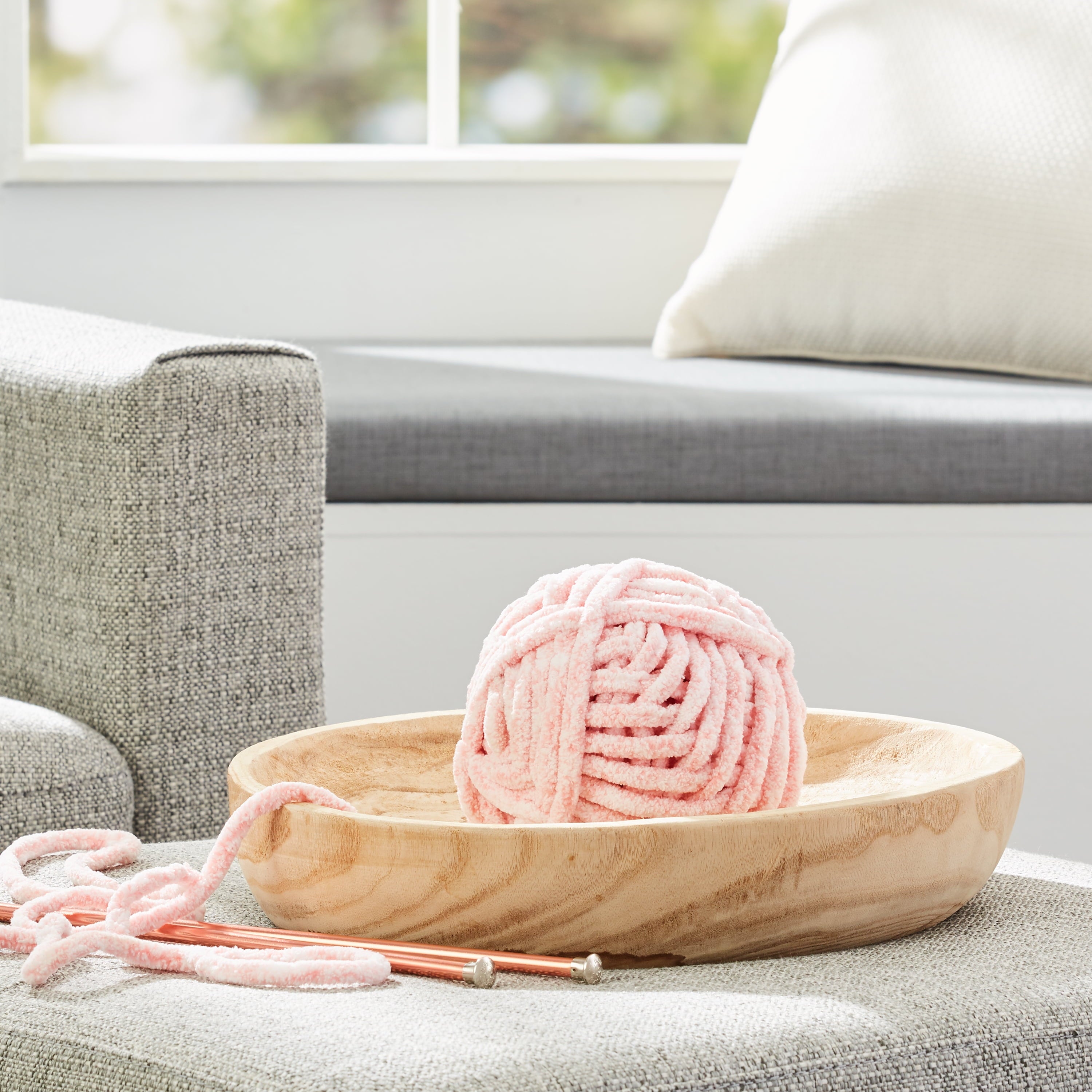 Mainstays Chenille Heathered Yarn Multi-Pastel, 33 Yards, 100 Percent Polyester, Super Bulky Weight