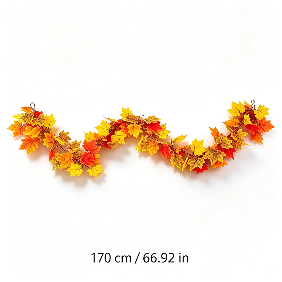 WKSCLPAI Halloween Maple Leaf Garland, Fall Vine Wreaths for Autumn Festivities Decor,Seasonal Garlands for Home,Halloween & Fall Decorations