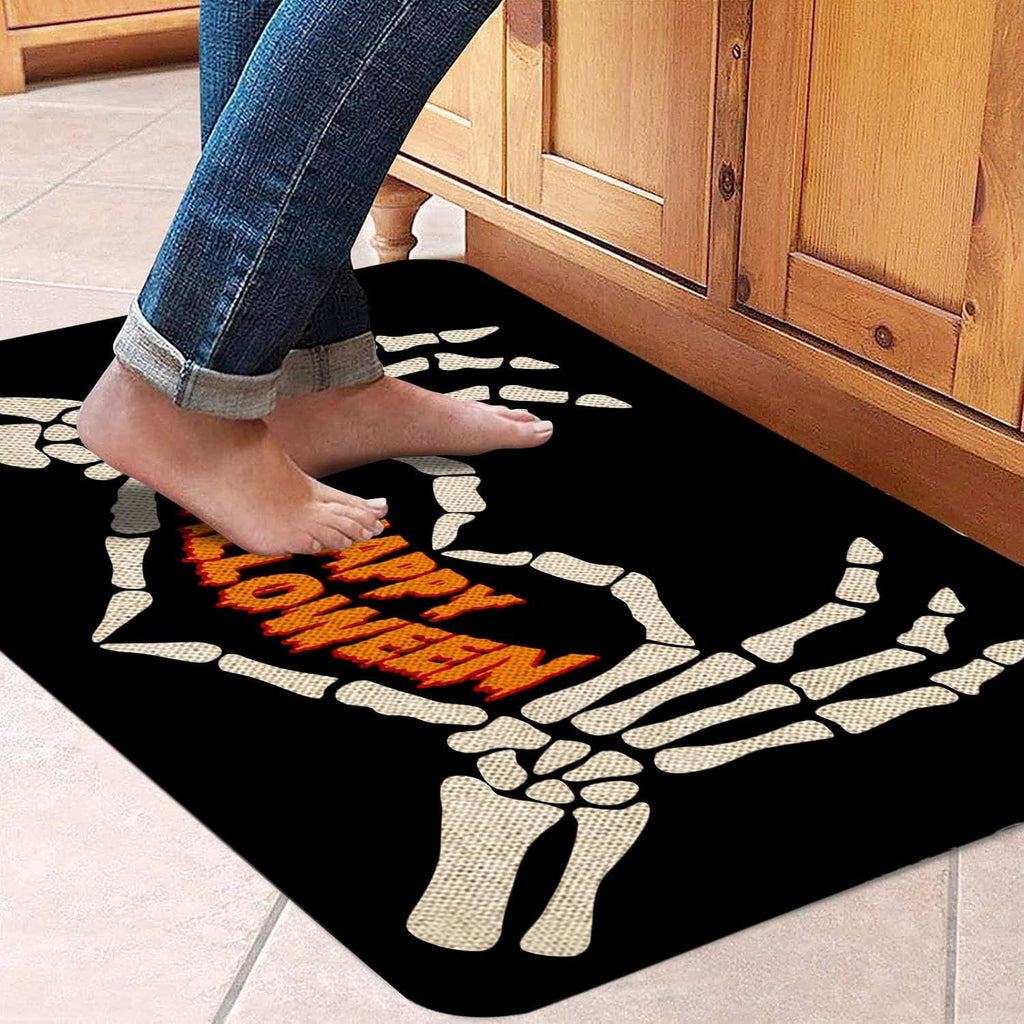 Halloween Door Mat 30 X 17 Inch Halloween Skull Doormat Indoor Outdoor Entrance Floor Mat Non Slip Halloween Decor Rubber Welcome Mats
