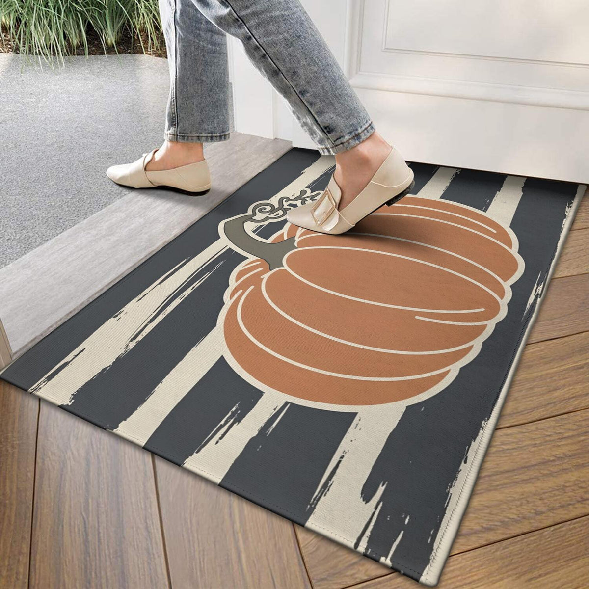 Happy Halloween Door Mat Decorations Spider Bat Doormat Plain the Indoor Door Mat/Outdoor Crystal Velvet 30x17 Inches