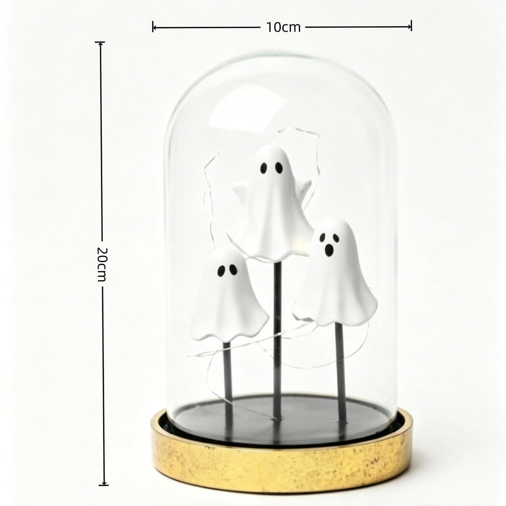 Clearance Halloween Decor-Halloween Decorations Indoor-Light up Ghost in Glass Like-Cute Ghost with Light for Home Kitchen Mantel Tabletop Party Decor and Holiday Decorations Best Halloween Gifts