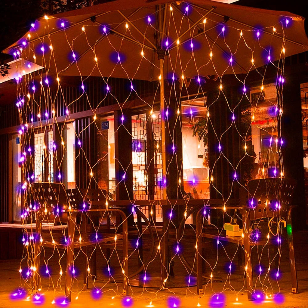 Dazzle Bright Christmas Net Lights, 360 LED 12FT x 5 FT Transparent Wire Waterproof Connectable String Lights with 8 Modes Christmas Outdoor Lights for Bushes Garden Party Holiday Decoration (Green)