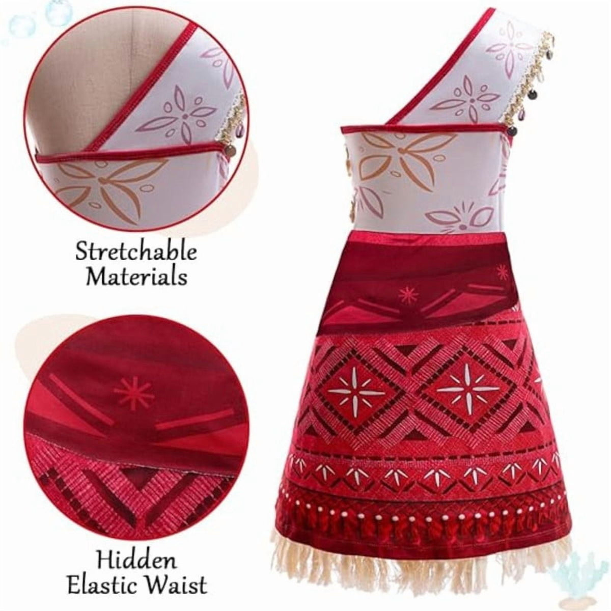 Jurebecia Princess Costume for Girls Dress Halloween Cosplay Outfits Birthday Fancy Tween Dress with Accessories 130 cm 7-8 Years