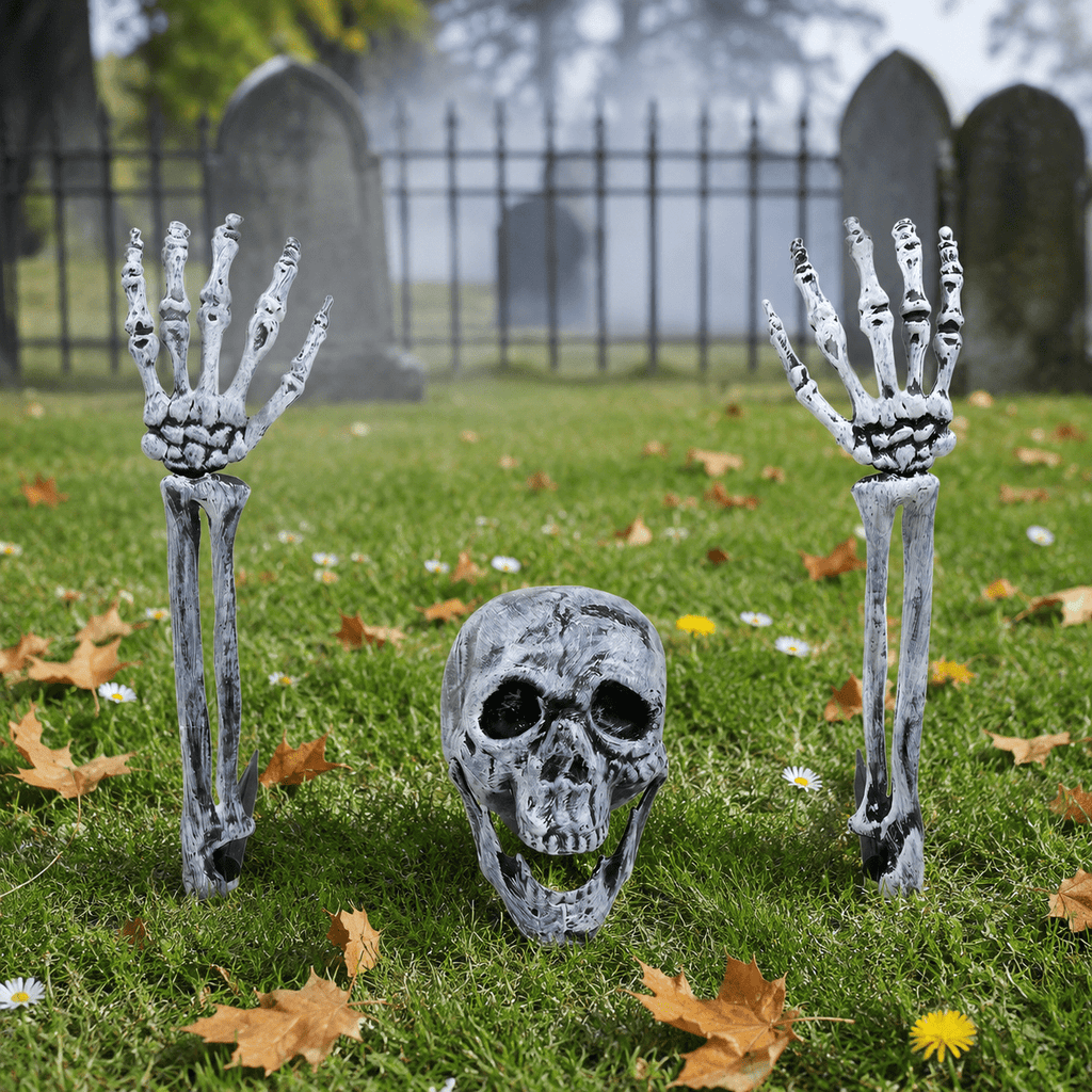 Kabuer Halloween Skeleton Decorations, Skeleton Stakes for Halloween Party Yard Outdoor Graveyard Props Decor