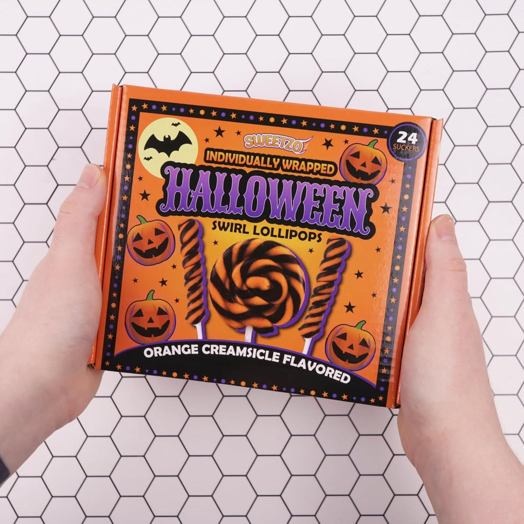 Halloween Swirl Lollipops, Trick or Treat Candy, 24 Count, 10.16 Ounce Box