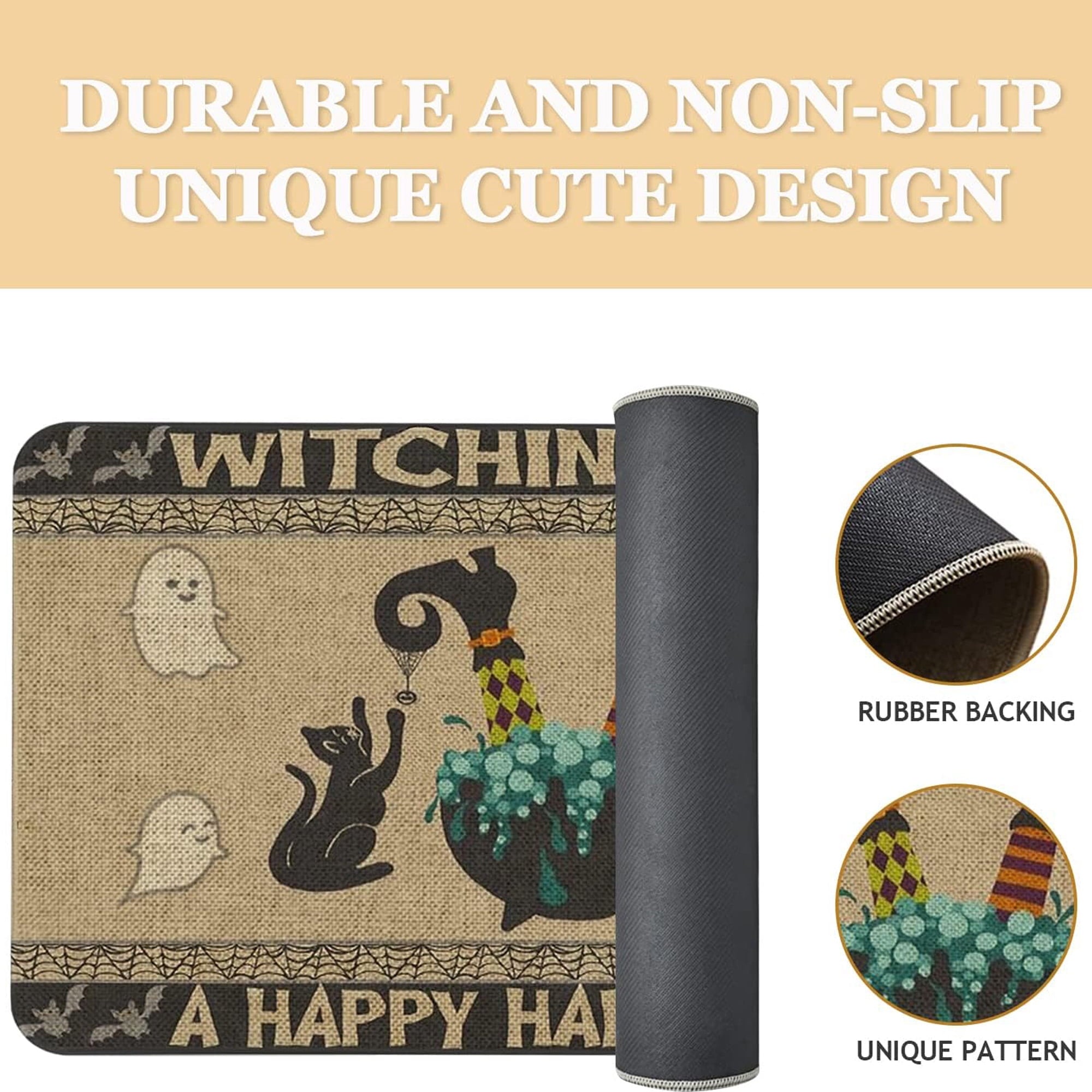 BOOHIT Halloween Door Mat 31x19 Inch Indoor Outdoor Entrance Floor Home Decoration (Pumpkin Head Spooky)