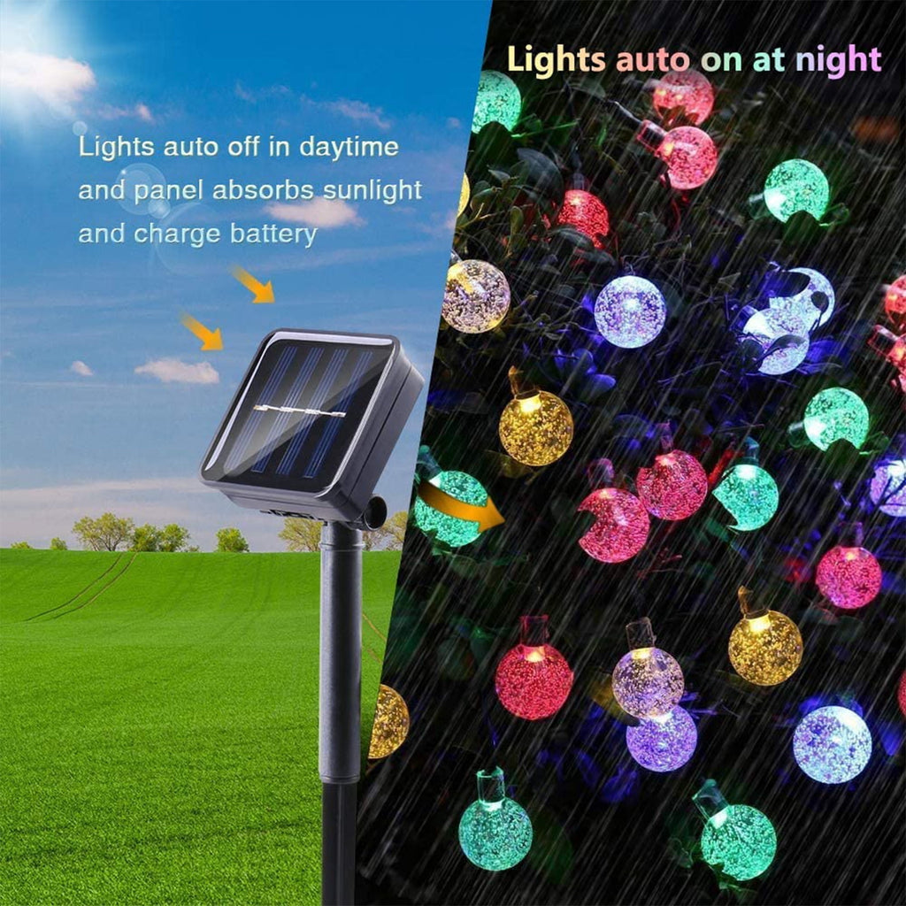 Toodour Solar String Lights Outdoor, 35.6ft 60 LED Waterproof Solar Powered Globe Patio Lights with 8 Modes for Garden Home Gazebo Yard Decorations (Warm White)