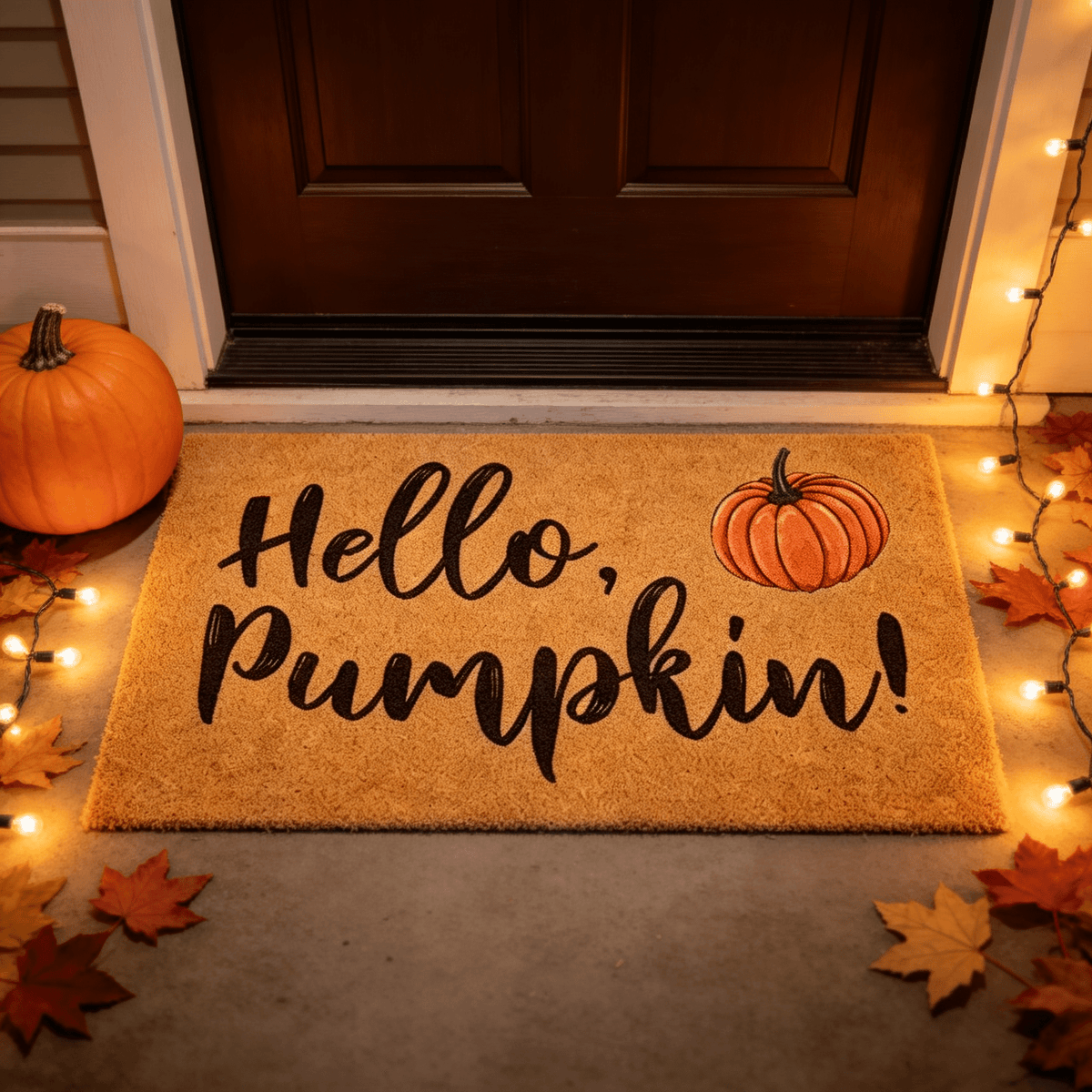 Halloween Pumpkin Welcome Door Mat, Funny Durable Non Slip Decorative Rugs for Bathroom Bedroom Kitchen Front Door