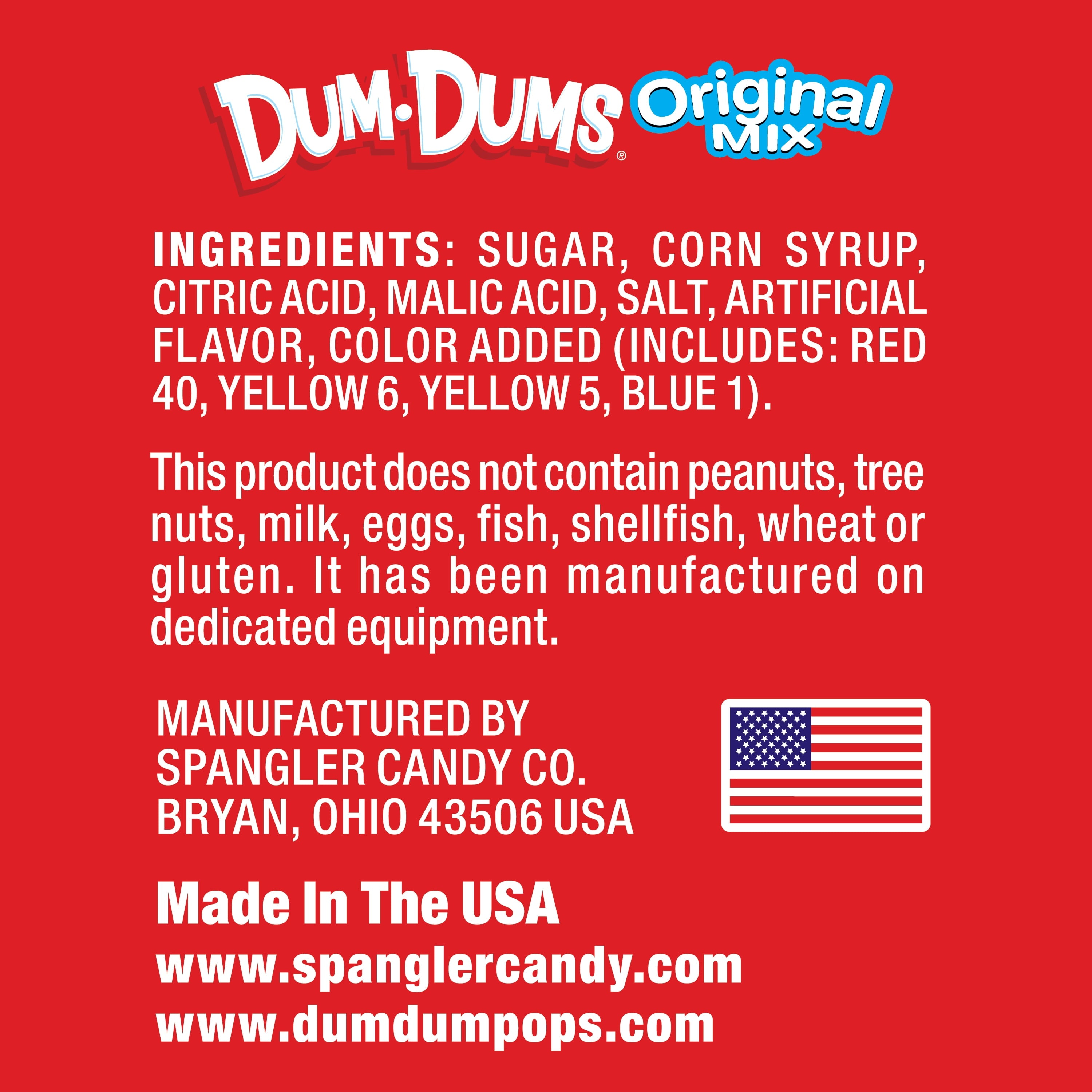 Dum Dums Original Mix Halloween Assorted Candy, Lollipops & Suckers, Hard Party Candy, 18.5 oz Bag