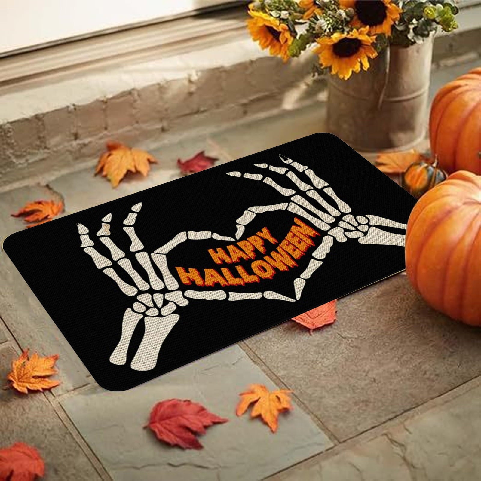 YIMWNYI Halloween-Themed Door Mat, Spooky Entryway Rug, Non-Slip Wiper, Decorative Pumpkin Mat, Perfect for Trick-or-Treaters, Versatile Indoor Outdoor Decor