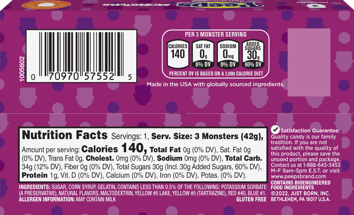 PEEPS Marshmallow Ghosts Halloween Candy, 3 Count, Gluten-Free and Allergen-Free