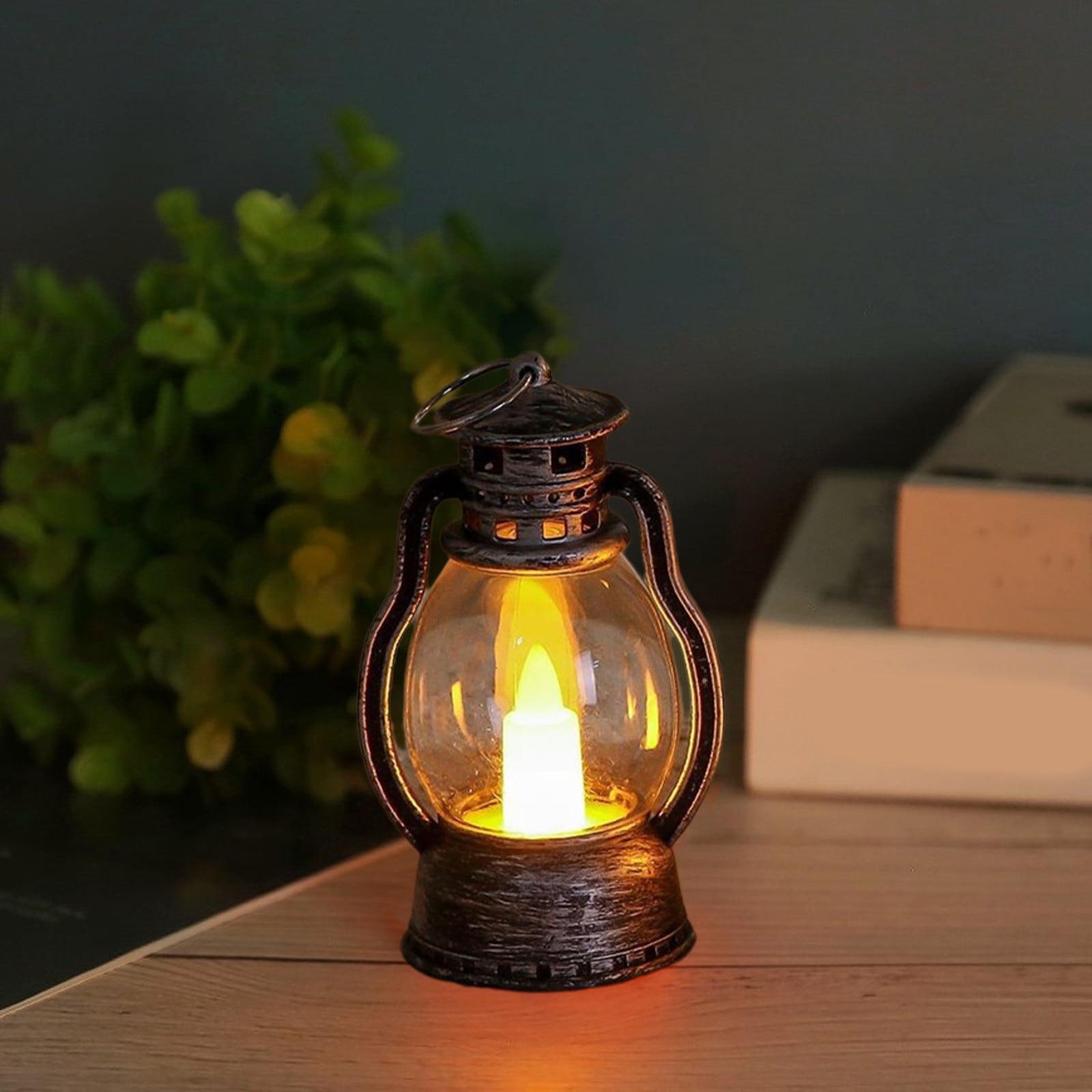 Djiypn Mini Lanterns 2Pack LED Small Lanterns Decorative Indoor Outdoor Hanging Lantern Decorative Candle Light Farmhouse Decor for Weddings Western Camping Party Halloween Christmas Decorations