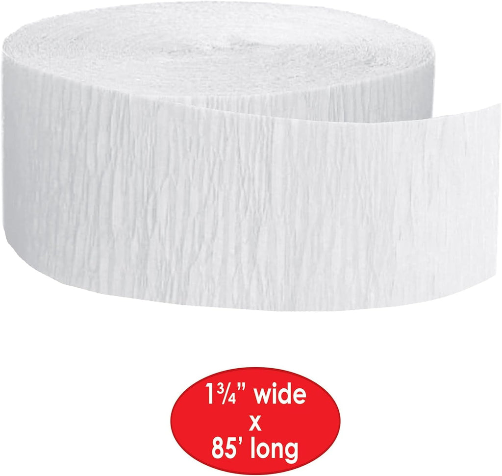 Festive Orange Crepe Streamer, Full Roll, 85' long'x1.75" wide, (6/Pkg)
