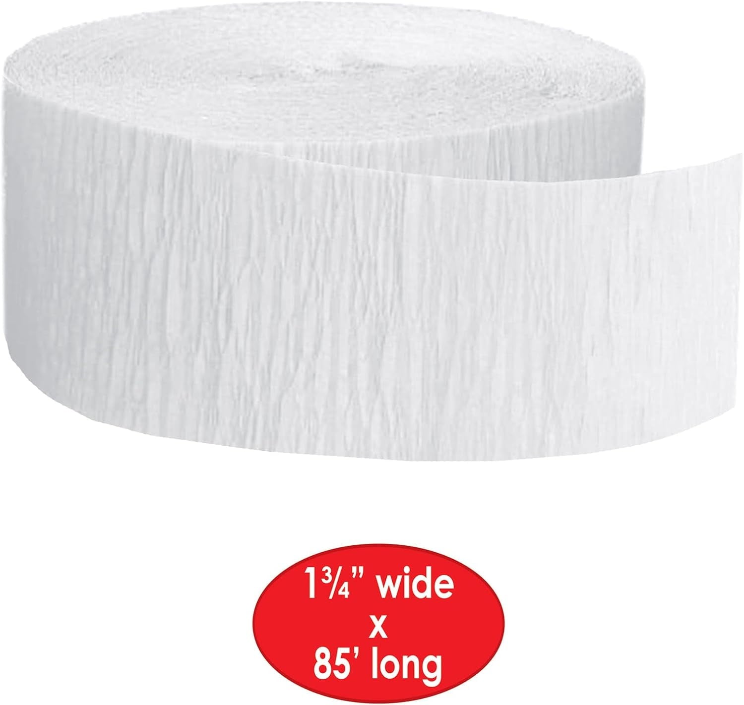 Festive Orange Crepe Streamer, Full Roll, 85' long'x1.75" wide, (6/Pkg)