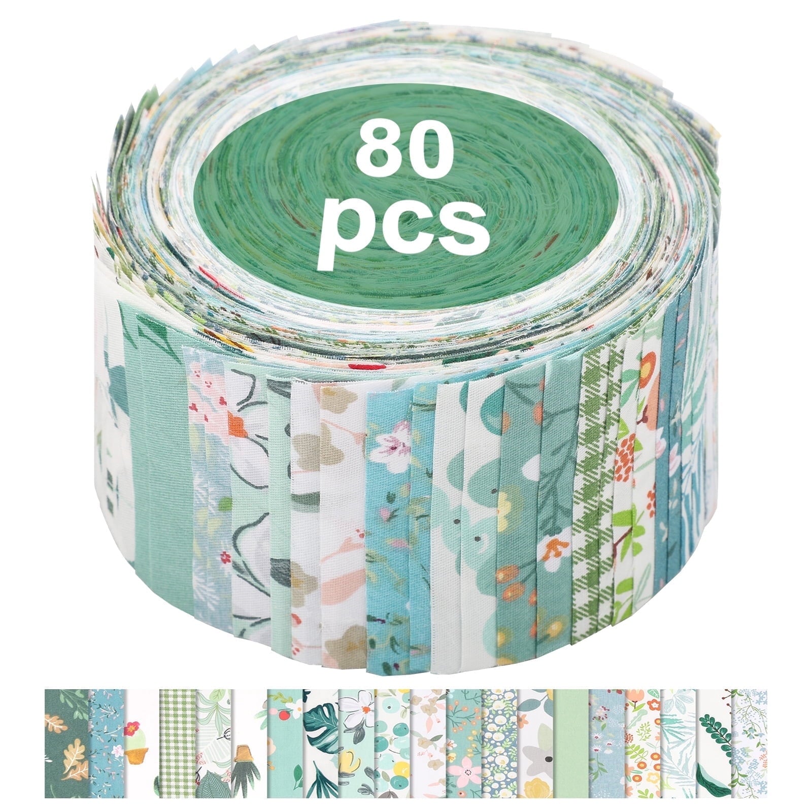 80pcs Jelly Roll Fabric Strips, EEEkit 2.5'' Precut Quilting Fabric for Sewing and Crafts