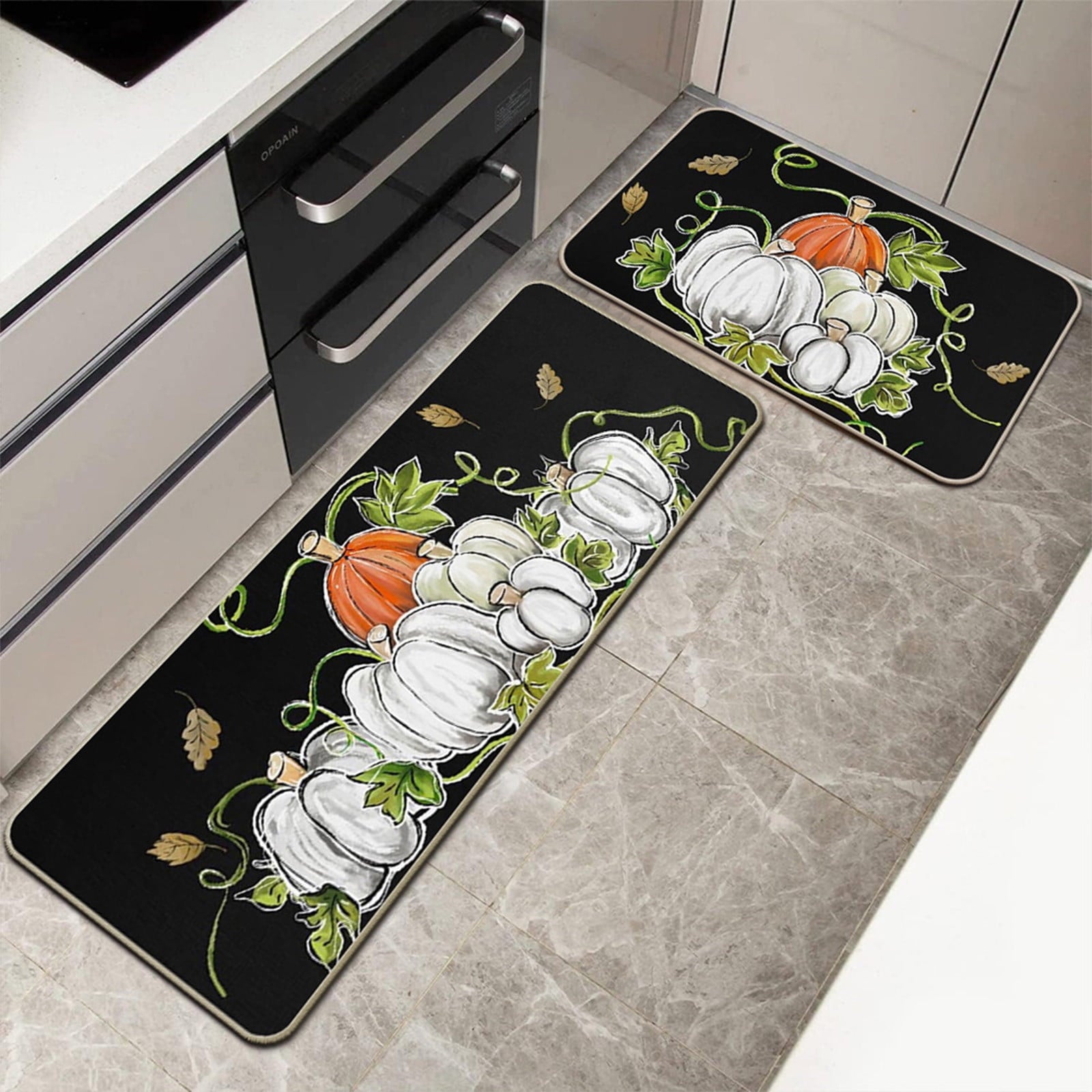 Muecwrye 2 Pcs Fall Doormats, Halloween Doormat, Cute Welcome Mats for Outside, Bathroom Front Door Mat, Washable Fall Rugs for Front Porch Entrance, Farmhouse Indoor Outdoor decor